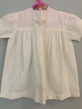 Vintage white baby dress heirloom christening baptism prairie handmade keepsake